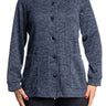 Women's Navy Cardigan Button Front with Pockets Made in Canada - Yvonne Marie