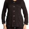 Women's Cardigan Denim Black Cotton Blend Button Front with Pockets Made in Canada - Yvonne Marie