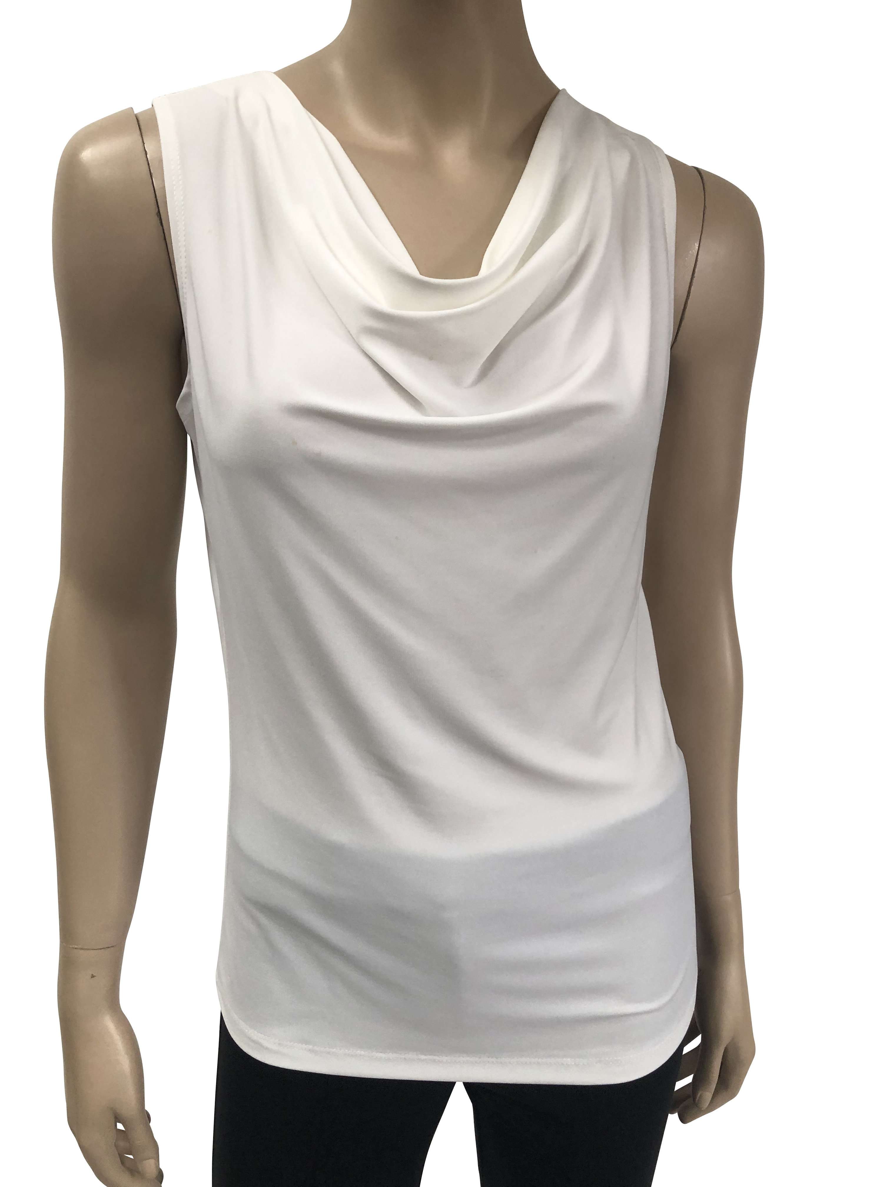 Women's Camisole Ivory Draped Neckline Quality Fabric and Fit - Made in Canada - Yvonne Marie - Yvonne Marie