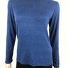 Women's Turtle Neck Sweater Blue Knit Fabric - Made In Canada - Yvonne Marie - Yvonne Marie