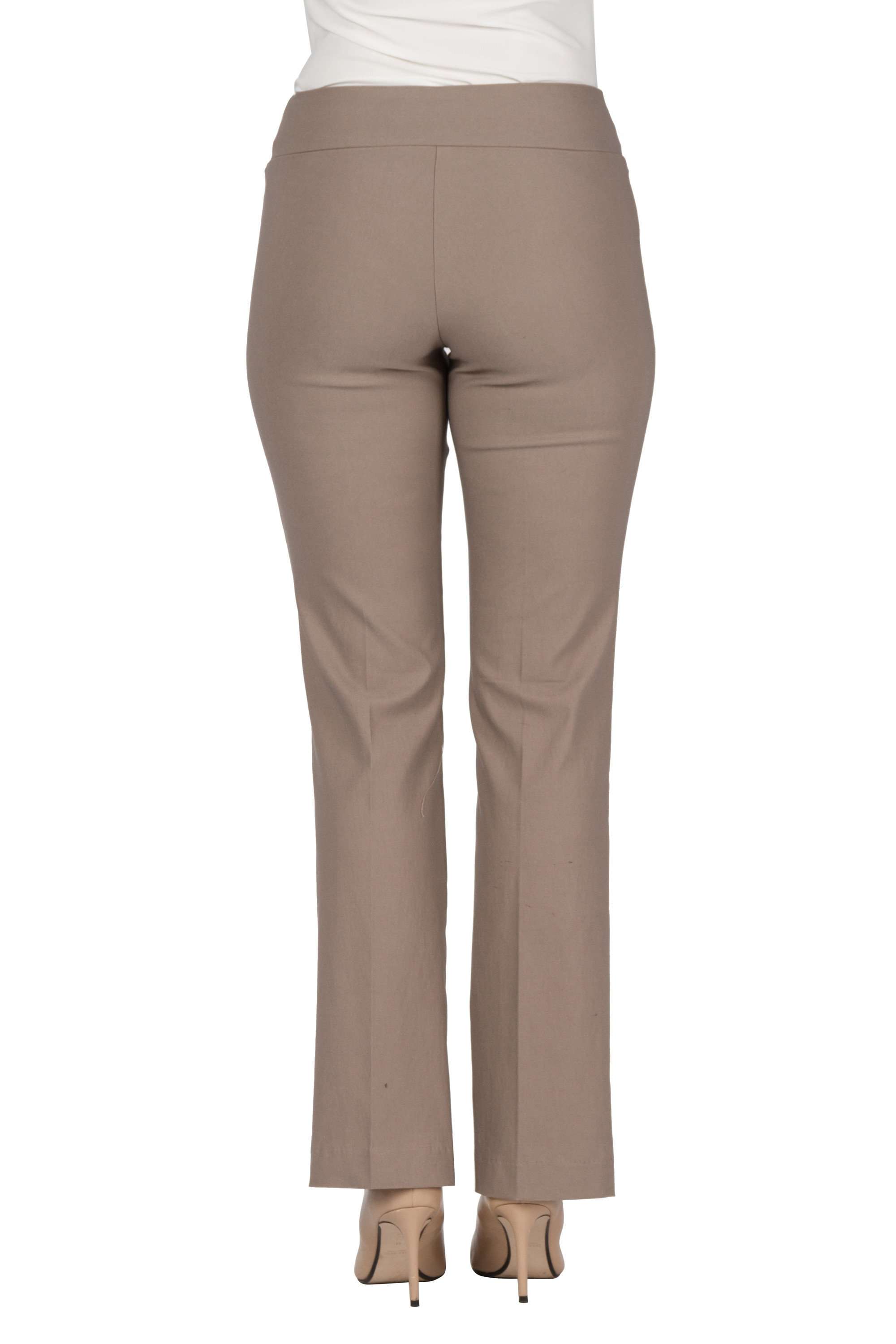 Women's Pants Taupe Quality Stretch Comfort Fabric Flattering Fit Yvonne Marie Made in Canada - Yvonne Marie - Yvonne Marie