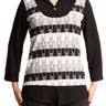 Women's Top Black and White Fooler Style Quality Stretch Fabric - Made in Canada - Yvonne Marie