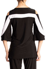 Women's Tops Black and White Cruise Collection XX Large Series - Made in Canada - Yvonne Marie