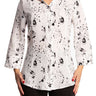 Women's Blouse White Floral Print Made in Canada - Yvonne Marie