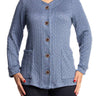 Women's Cardigan Denim Blue Cotton Blend Button Front with Pockets Made in Canada - Yvonne Marie