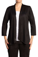 Women's Black Cardigan Soft Cozy Knit Fabric on Sale - Made in Canada - Yvonne Marie