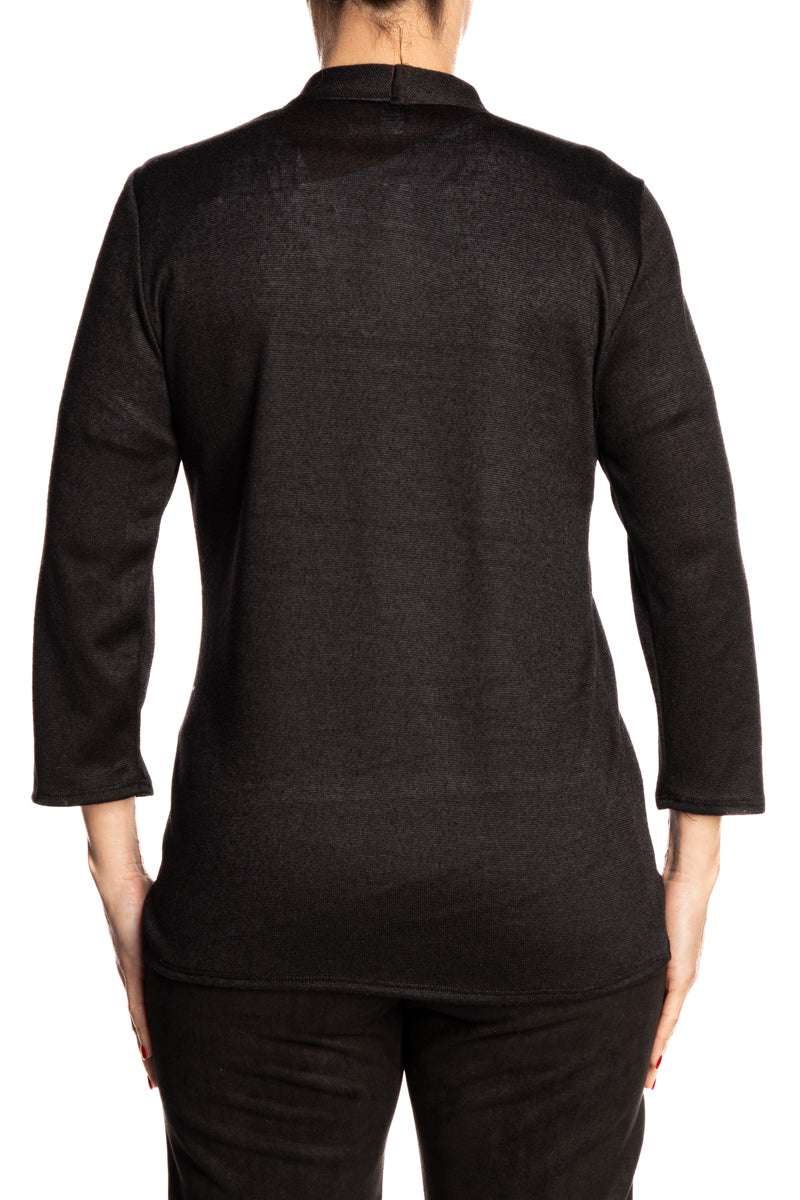 Women's Black Cardigan Soft Cozy Knit Fabric on Sale - Made in Canada - Yvonne Marie