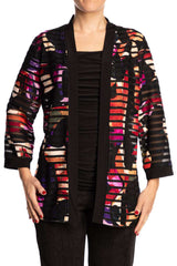 Women's Jackets Red and Black Stretch Fabric - Made in Canada - Yvonne Marie Boutiques - Yvonne Marie