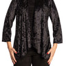 Women's Black Velvet Jacket Quality Stretch Fabric - Made in Canada - Yvonne Marie - Yvonne Marie