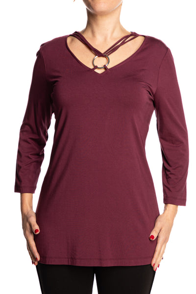 Women's Top Plum Colour Flattering Style for XX Large Size – Quality Made in Canada