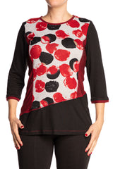 Women's Tops On Sale Red and Black Combo Made In Canada - Yvonne Marie
