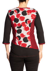 Women's Tops On Sale Red and Black Combo Made In Canada - Yvonne Marie