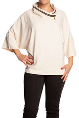 Women's Sweater Ivory Stretch Fabric Super Cool Comfort Design - Sizes S - XXL - Yvonne Marie