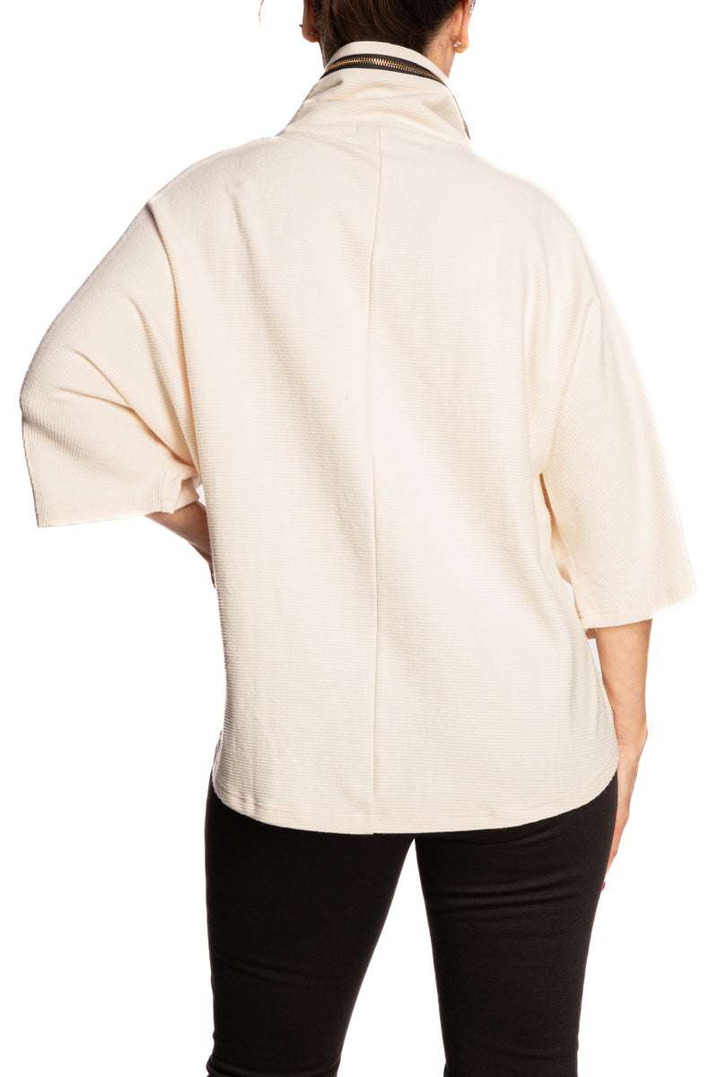 Women's Sweater Ivory Stretch Fabric Super Cool Comfort Design - Sizes S - XXL - Yvonne Marie