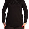 Women's Mockneck Black Sweater Quality Knit Fabric - Sizes Small to XX Large - Yvonne Marie