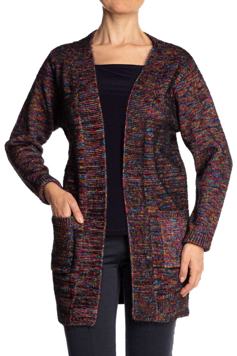 Women's Long Cardigan Multi Colour Soft Knit Fabric - XX Large Sizes - Yvonne Marie