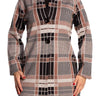 Women's Long Cardigan Tan Plaid Fabric Longer Length - XX Large Sizes - Yvonne Marie