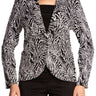 Women's Jackets Black and White Blazer Stunning Print Quality - Made in Canada - Yvonne Marie