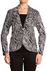 Women's Jackets Black and White Blazer Stunning Print Quality - Made in Canada - Yvonne Marie