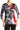 Women's Tops Graphic Grey and Red Print Neckline Detail - XX Large Series – Made in Canada - Yvonne Marie