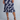 Women's Trumpet Pull-On Skirt - Navy Geometric Print