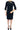 Women's Black Dress with Long Sleeve flattering fit with fashion neckline and sleeve