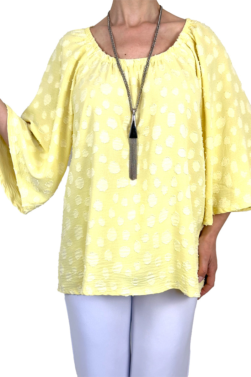 Women's Blouse Yellow Soft Flowing Fabric Comfort Flattering Fit Sizes S-XXL