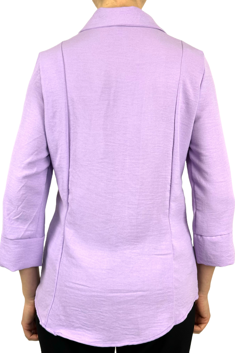 Women's Blouse Lilac Soft Mauve Color Quality Fabric Made in Canada - Sizes S - XL