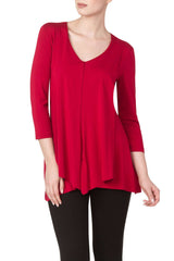 Women's Tunic Top Red Quality Fabric Amazing Fit Made in Canada - Yvonne Marie - Yvonne Marie