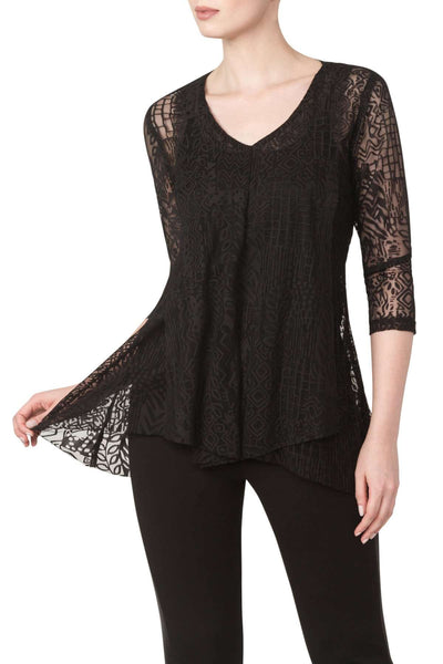 Women's Tops on Sale Black Lace Flattering Fit Quality Stretch Fabric Made in Canada Yvonne Marie Boutiques