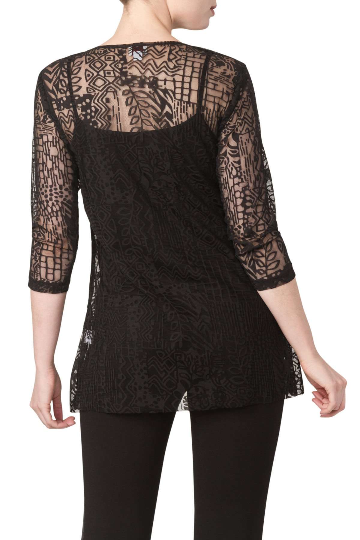 Women's Tops on Sale Black Lace Flattering Fit Quality Stretch Fabric Made in Canada Yvonne Marie Boutiques - Yvonne Marie - Yvonne Marie