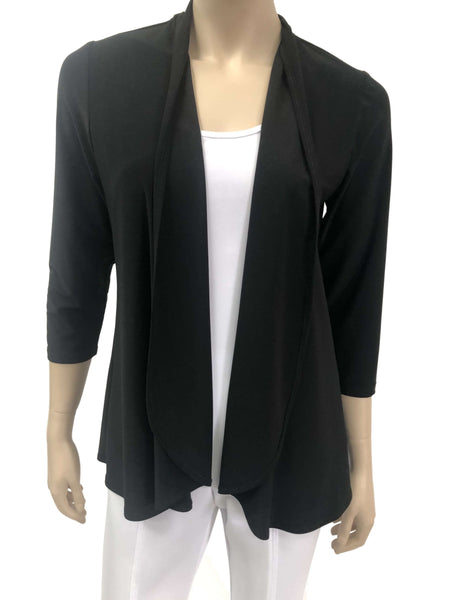 Women's Cardigan Black Classic Style Soft Stretch Fabric Now on Sale Made in Canada