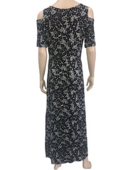 Women's Long Dress On Sale Canada Soft Stretch Fabric Comfort Fit Grey and Black Print Yvonne Marie Boutiques - Yvonne Marie - Yvonne Marie