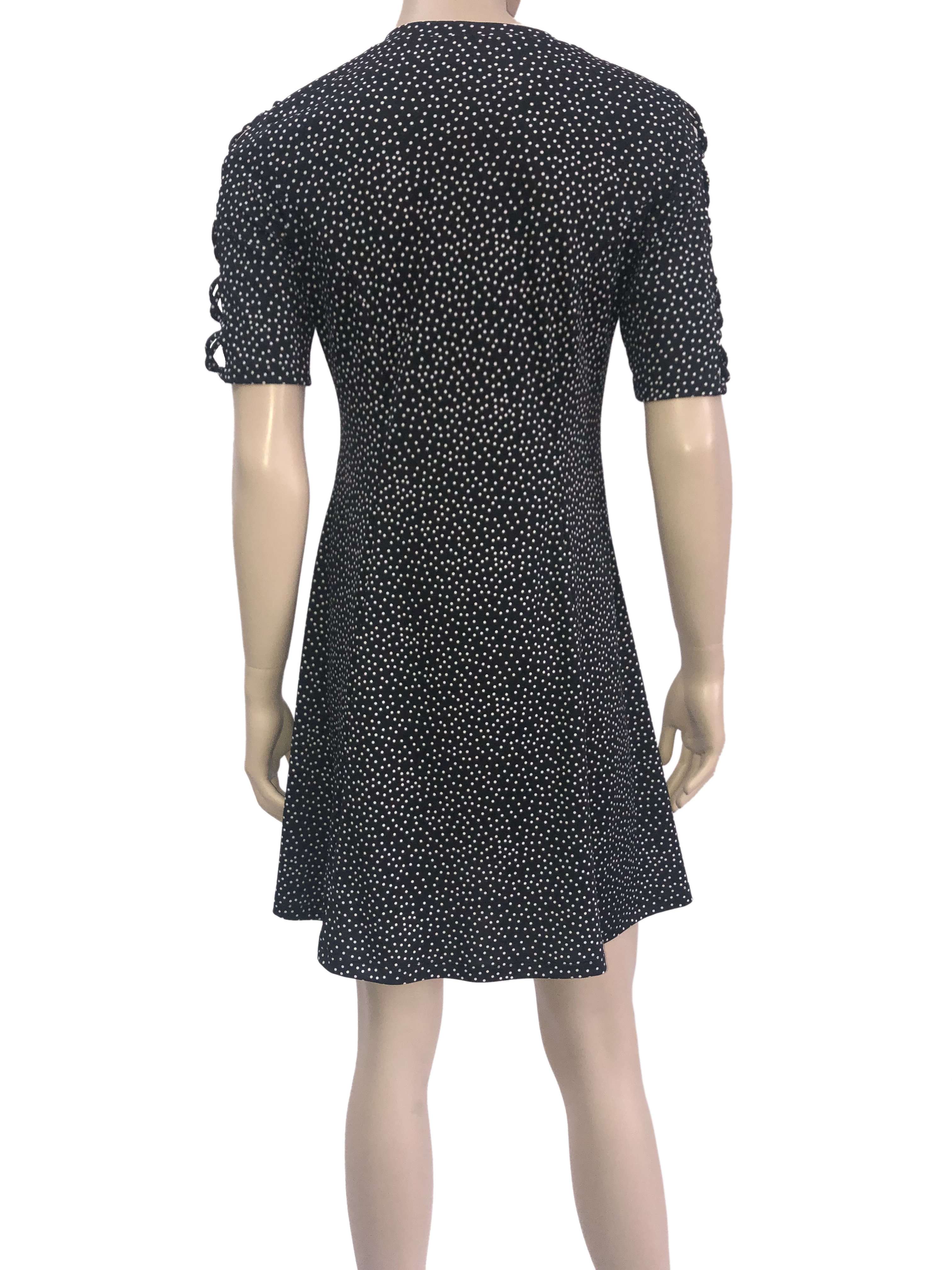 Women's Dresses on Sale Canada Flattering Fit Black Polka Dot Quality Stretch Fabric Made in Canada Yvonne Marie Boutiques - Yvonne Marie - Yvonne Marie