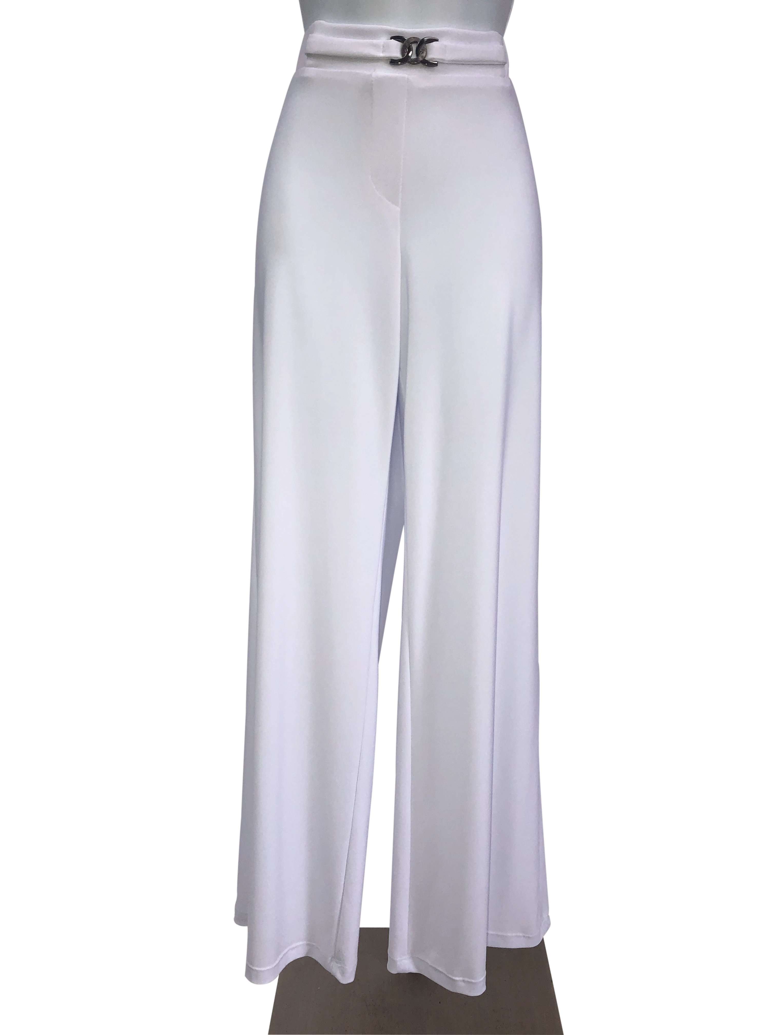 Women's Pants White Palazzo Pant "Magic Pant " Our Beast Seller for over 5 Years Quality Made in Canada - Yvonne Marie - Yvonne Marie