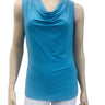 Womens Turquoise Draped Neck Camisole - Made in Canada - On Sale - Yvonne Marie - Yvonne Marie