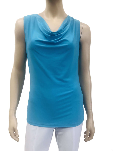Womens Turquoise Draped Neck Camisole - Made in Canada - On Sale