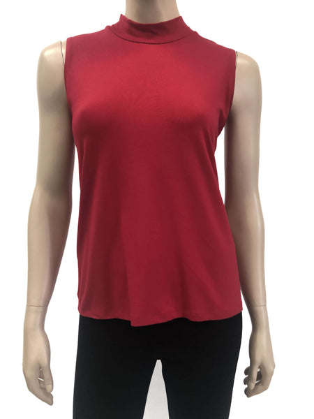 Women's Sleeveless Mock Neck Top On Sale Canada Red Mock Neck Top Mow 50% OFF Made in Canada
