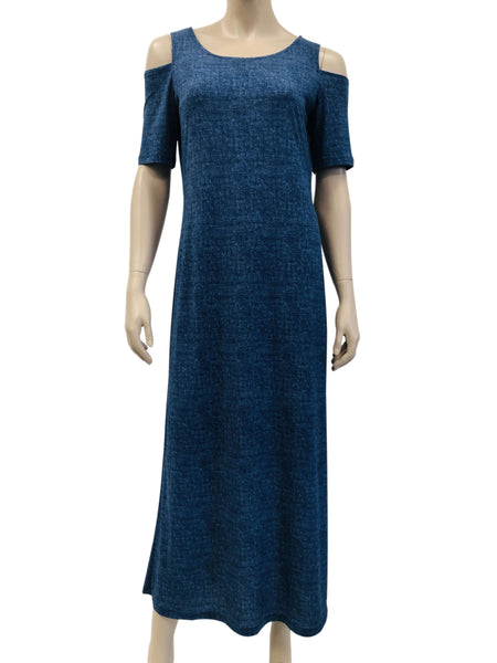 Women's Dresses Long denim Blue Dress Amazing Quality and Fit Made in Canada Yvonne Marie Boutiques