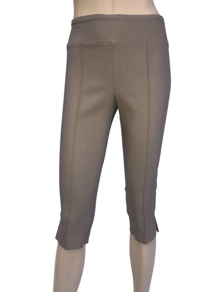 Women's Capri's Taupe Best Fitting Stretch Capri's Flattering Fit and Comfort on Sale