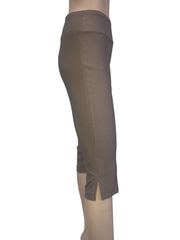 Women's Capri's Taupe Best Fitting Stretch Capri's Flattering Fit and Comfort on Sale - Yvonne Marie - Yvonne Marie