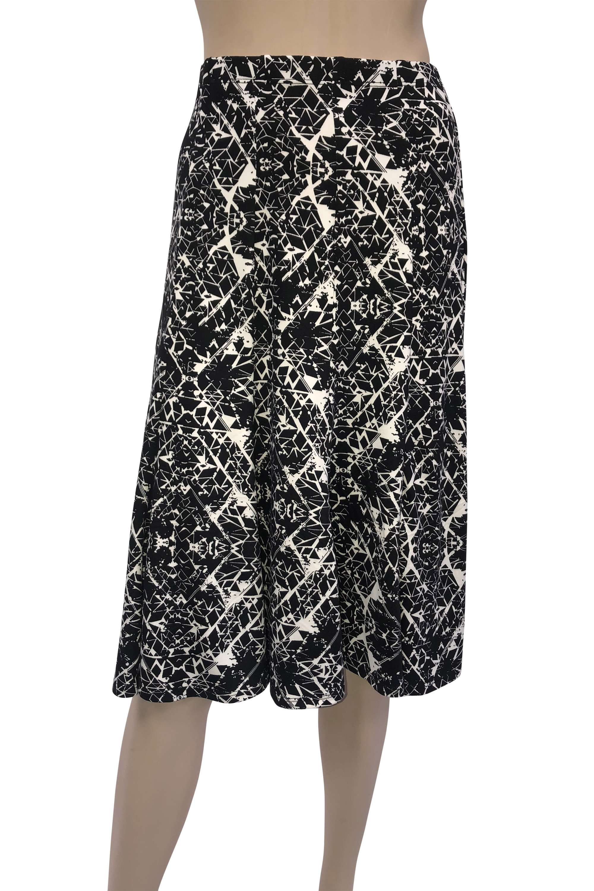Women's Skirts On Sale Canada Black White Geo Print Flattering Fit XLARGE SIZES ON SALE - Yvonne Marie - Yvonne Marie