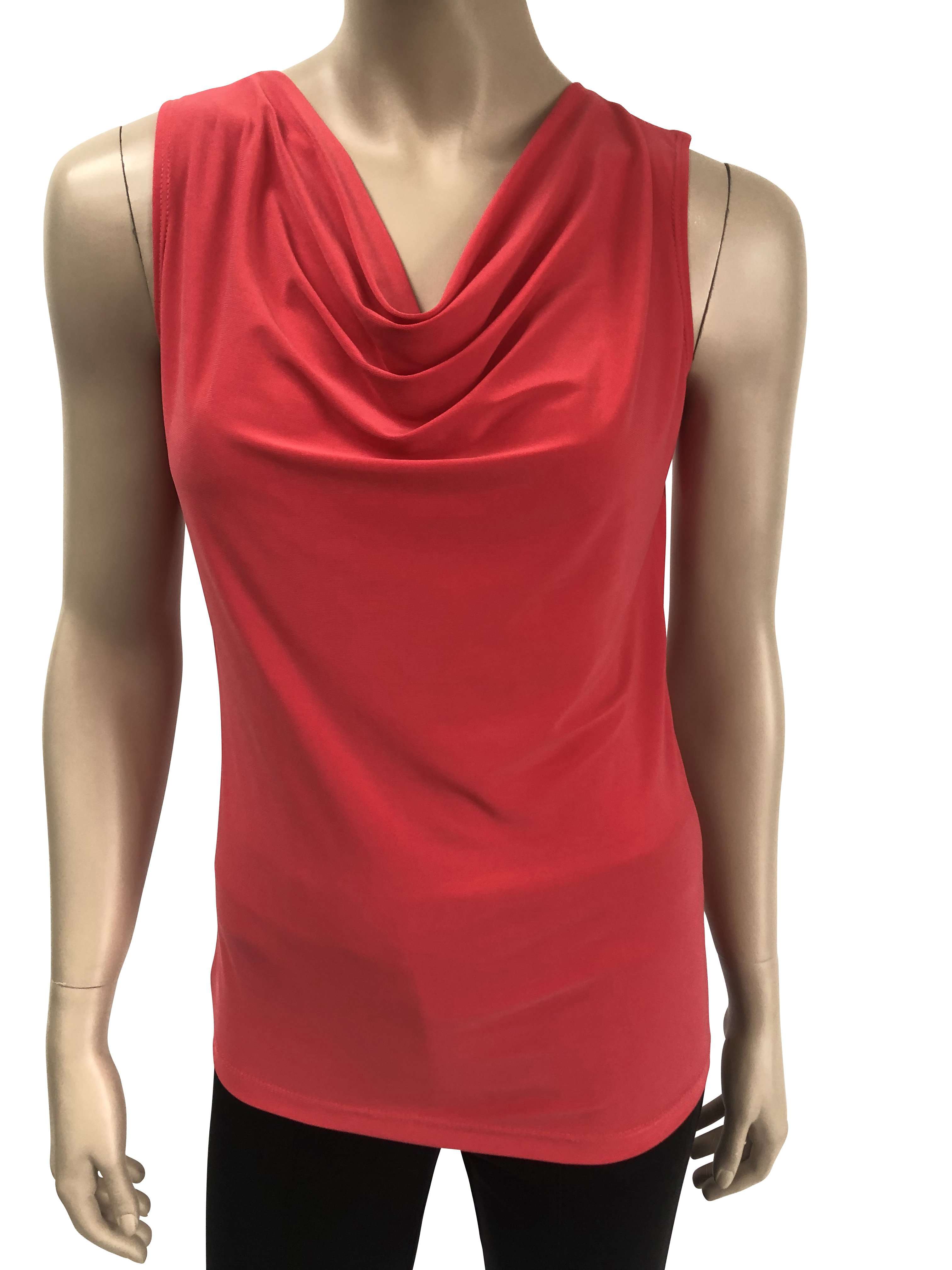 Women's Camisole Coral Draped Neckline Quality Fabric and Fit -Made in Canada - Yvonne Marie - Yvonne Marie