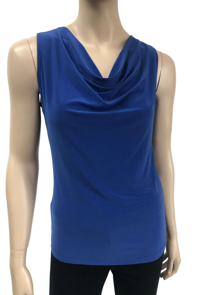 Women's Camisole Royal Blue Draped Neckline Quality Fit and Fabric - Made in Canada