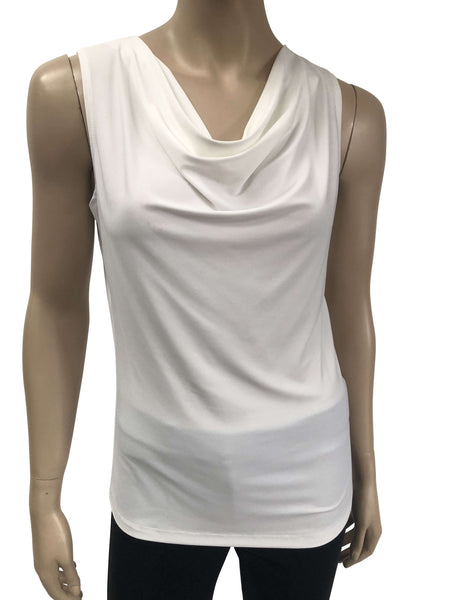Women's Camisole Ivory Draped Neckline Quality Fabric and Fit - Made in Canada