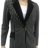 Women's Jackets Pinstripe Blazer Black And White Amazing Quality Made in Canada - Yvonne Marie - Yvonne Marie