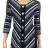 Women's Top On Sale Blue Stripe Flattering Fit and Design Made in Canada - Yvonne Marie - Yvonne Marie