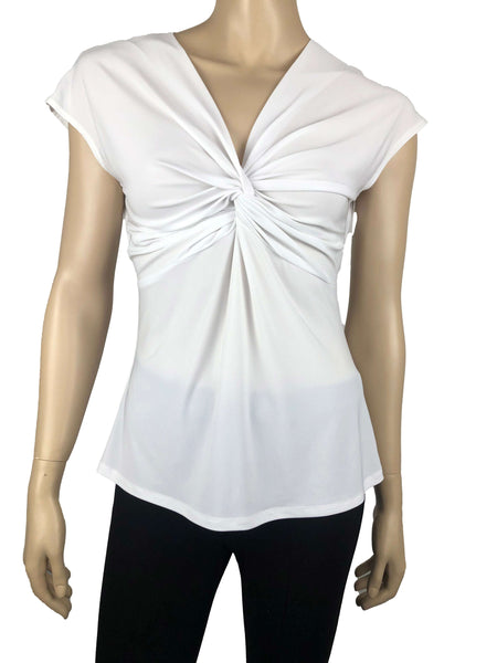 Women's Tops White on Sale Flattering Fit Quality Stretch Fabric Best Seller Made in Canada Yvonne Marie Boutiques