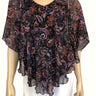 Women's Blouse Mauve Paisley Print Chiffon Made In Canada - Yvonne Marie - Yvonne Marie