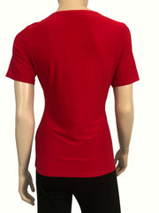 Women's Tops Red Quality Stretch Fabric Flattering Fit made in Canada Yvonne Marie Boutiques - Yvonne Marie - Yvonne Marie